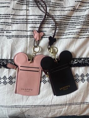 Disney Mickey and Minnie Lanyard - Pink and Black 🐭